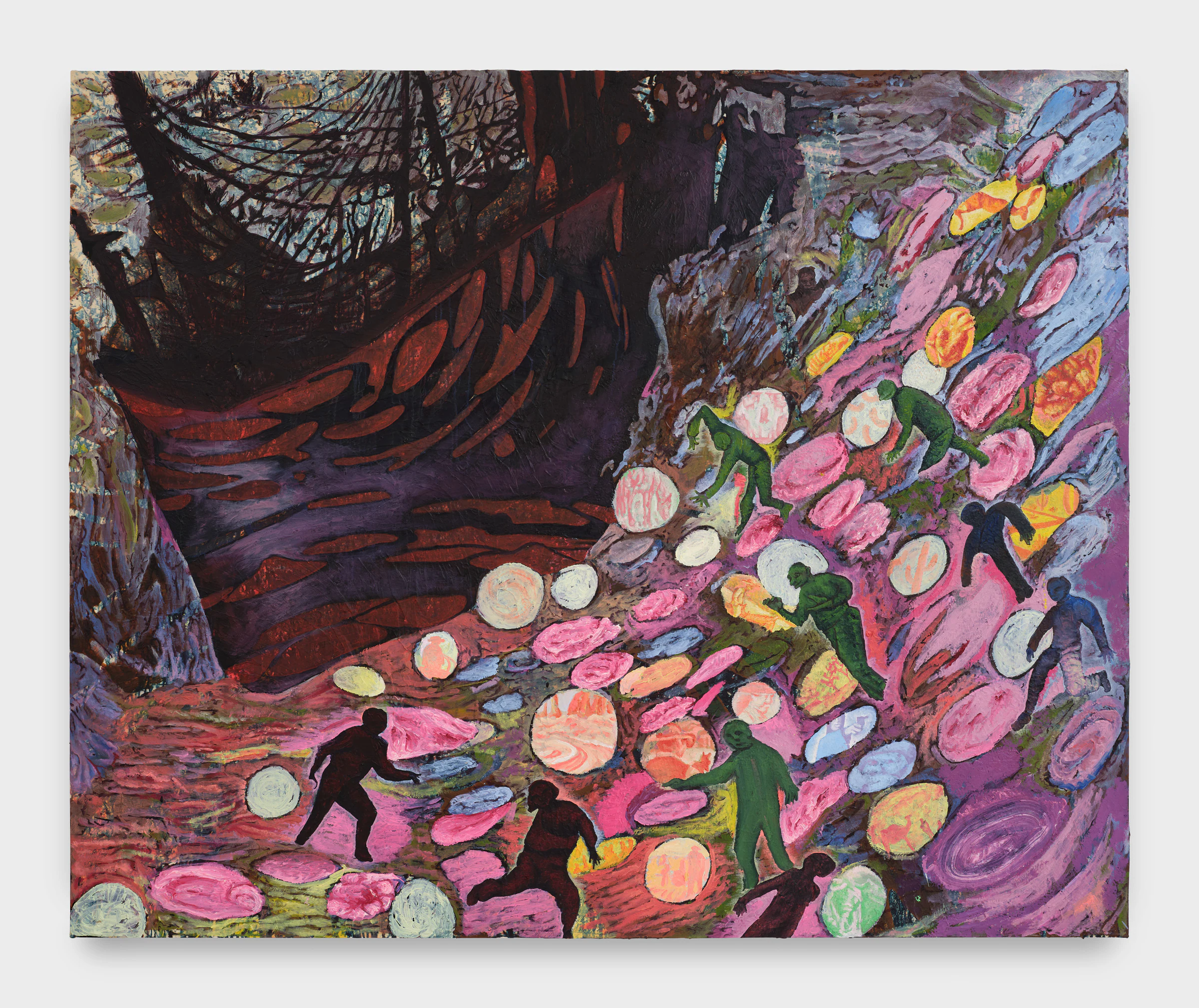 Adrian Schachter, Doubloons lie snow in sand, 2025, Acrylic, oil, and tempera on canvas, 70 7/8 x 86 5/8 in 180 x 220 cm